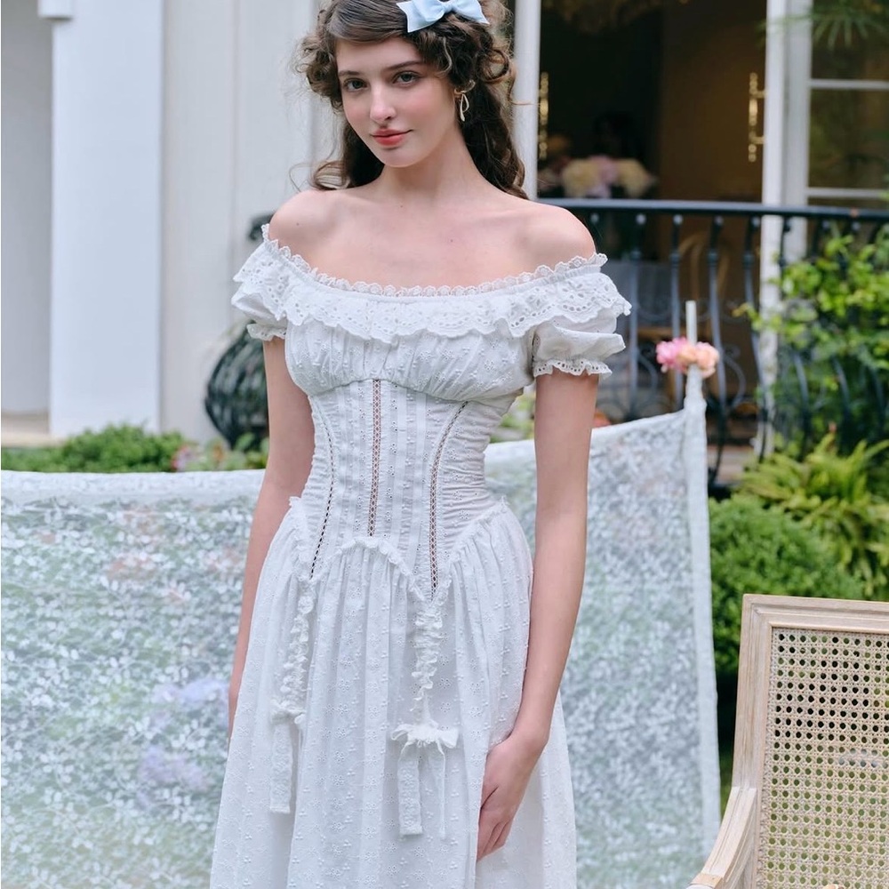 Lacemade Little Jasmine Cotton Corset Dress - Picture 2 of 10